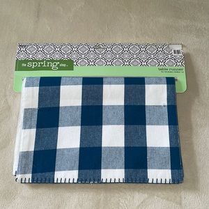 Buffalo Check Blue and White Table runner